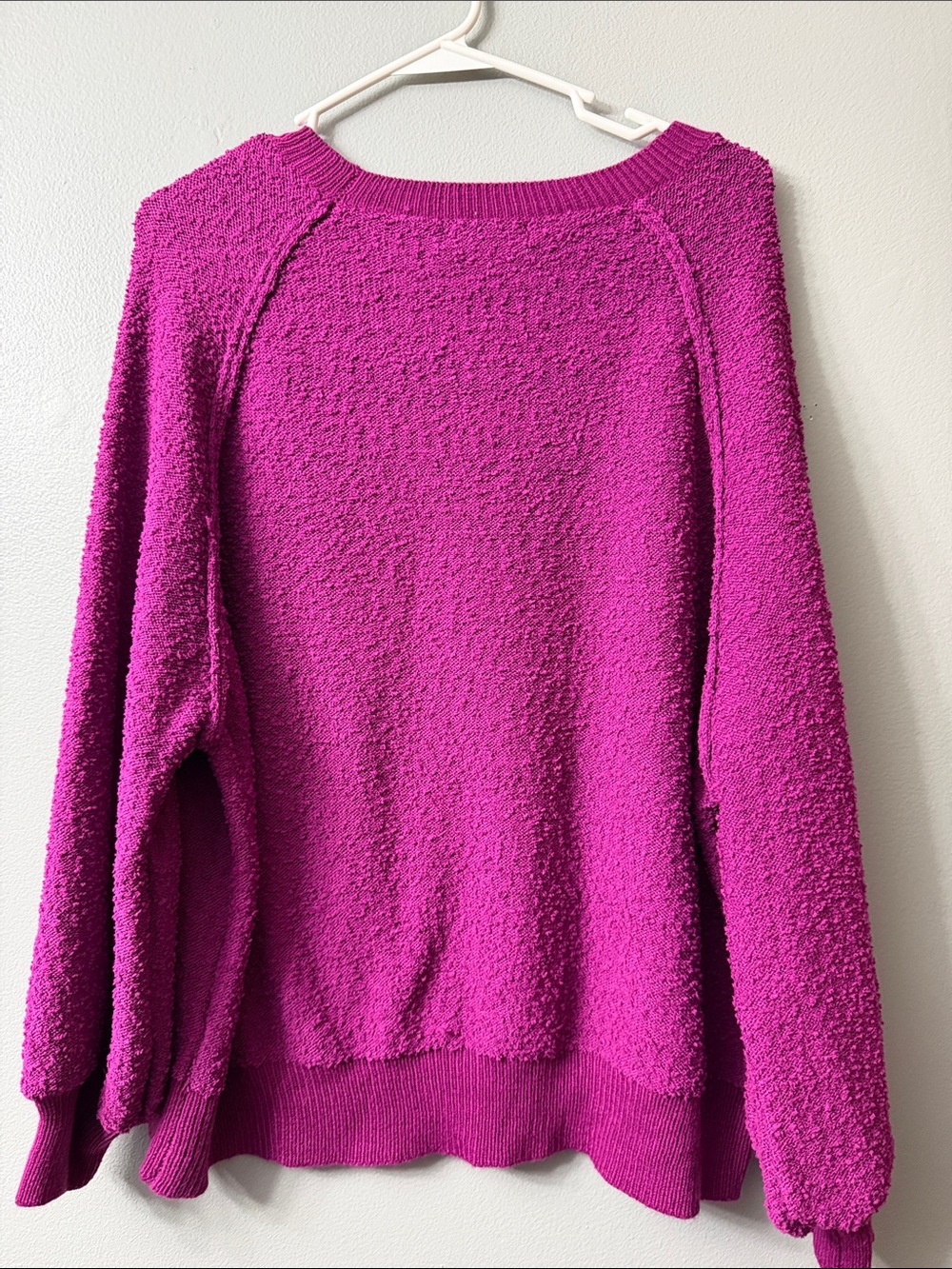 Umgee Cozy Bouclé Crewneck Sweater in Magenta xl - Picture 7 of 8